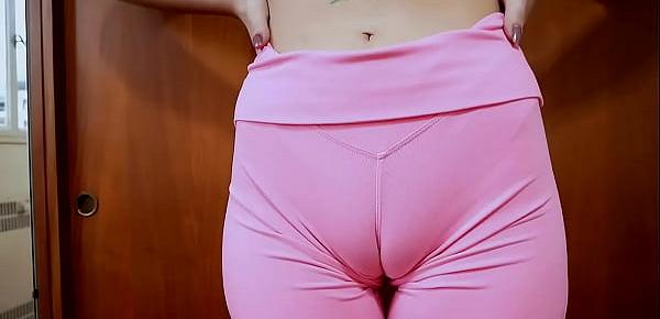  Superb Fat Pink Cameltoe and Huge Bubble Butt on Skinny Teen